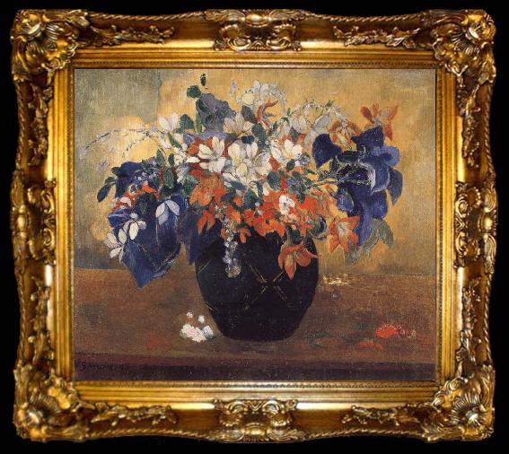framed  Paul Gauguin A Vase of Flowers, ta009-2
